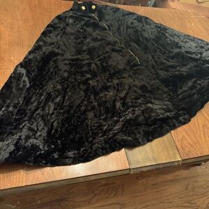 Vintage Handmade Faux Fur Black Cape Coat Gold Tone Buttons And Zipper One Size